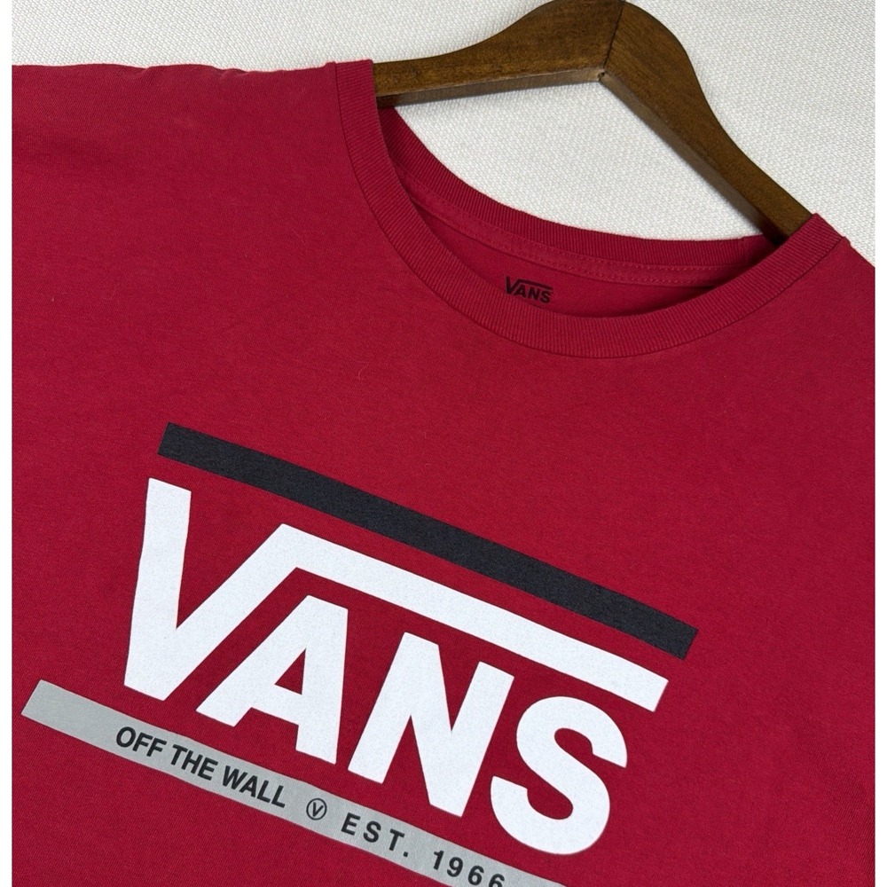 VANS Crew Neck T-Shirt Mens Size XXL Red Short Sleeve 100% Cotton Skater Casual - Picture 3 of 10